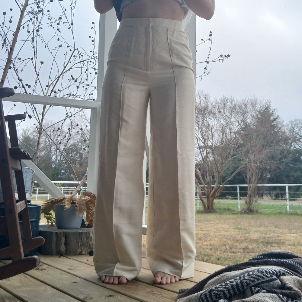 Vintage Charlotte Ford 100% Silk Wide Legged Pants Slacks Womens size Small